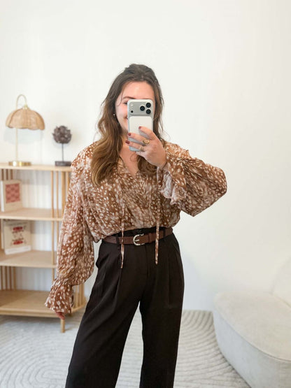 Pantalon fluide chocolat