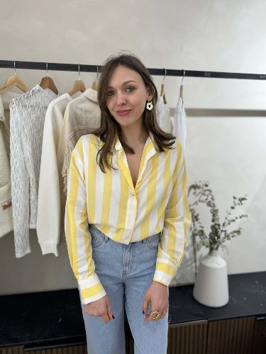 Chemisier rayé jaune