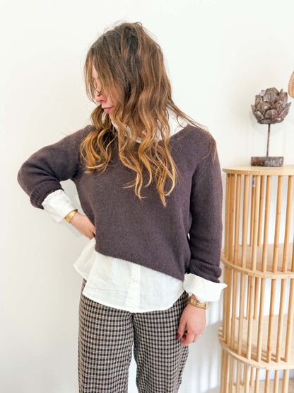 Pantalon à carreaux lainage