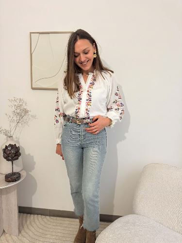Blouse broderie multicolore