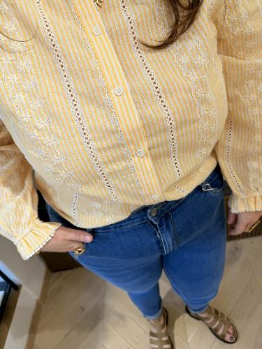Chemise à lignes - Jaune