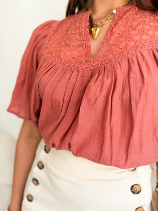 Blouse bois de rose