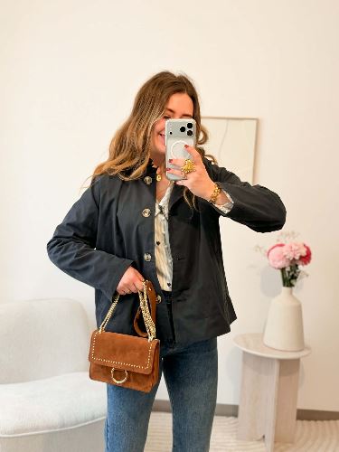 Sac en daim clouté - Marron