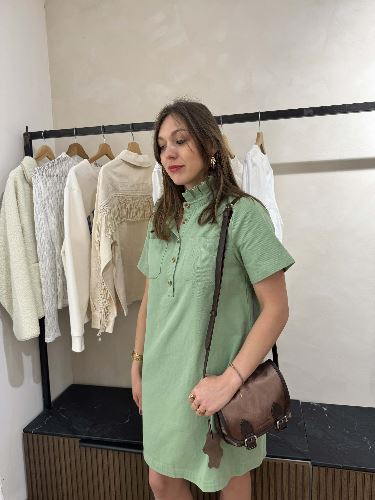 Robe droite en jean - Vert