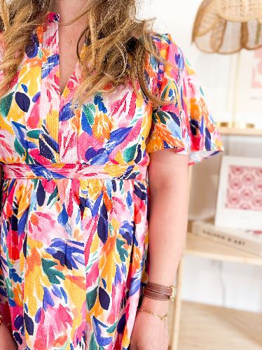 Robe fluide colorée multicolor