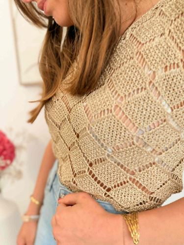 Haut crochet doré