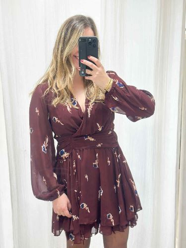 Robe bordeau imprimée