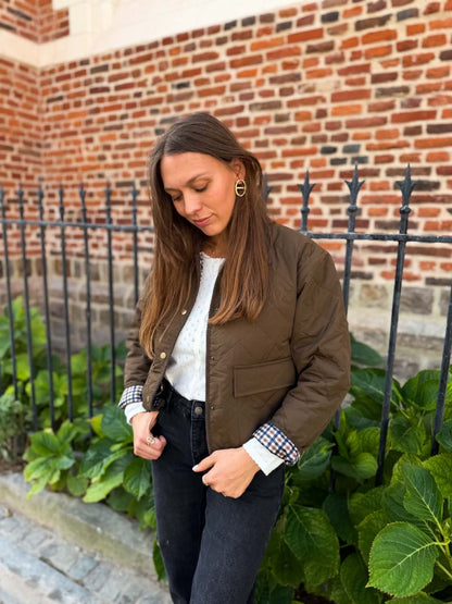 Veste matelassée marron carreaux