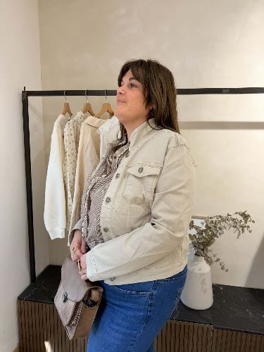 Veste jean beige
