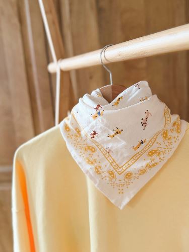 Foulard indien Teckel écru