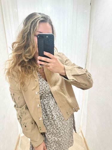 Robe taupe fleur marron