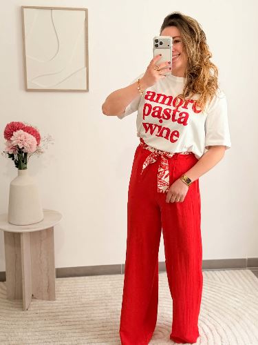 Pantalon fluide - Rouge