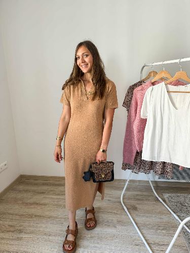 Robe fine maille argile