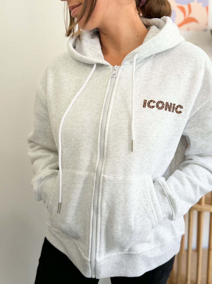Sweat zipé ICONIC léopard
