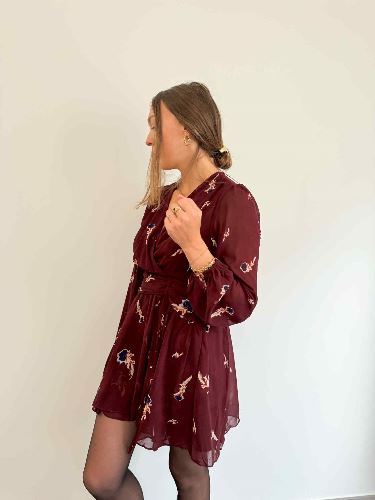 Robe bordeau imprimée