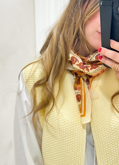 Foulard SCARF fleurs orangées