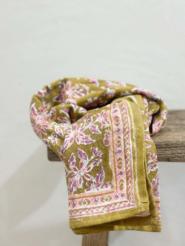 Foulard indien -  Arya olive