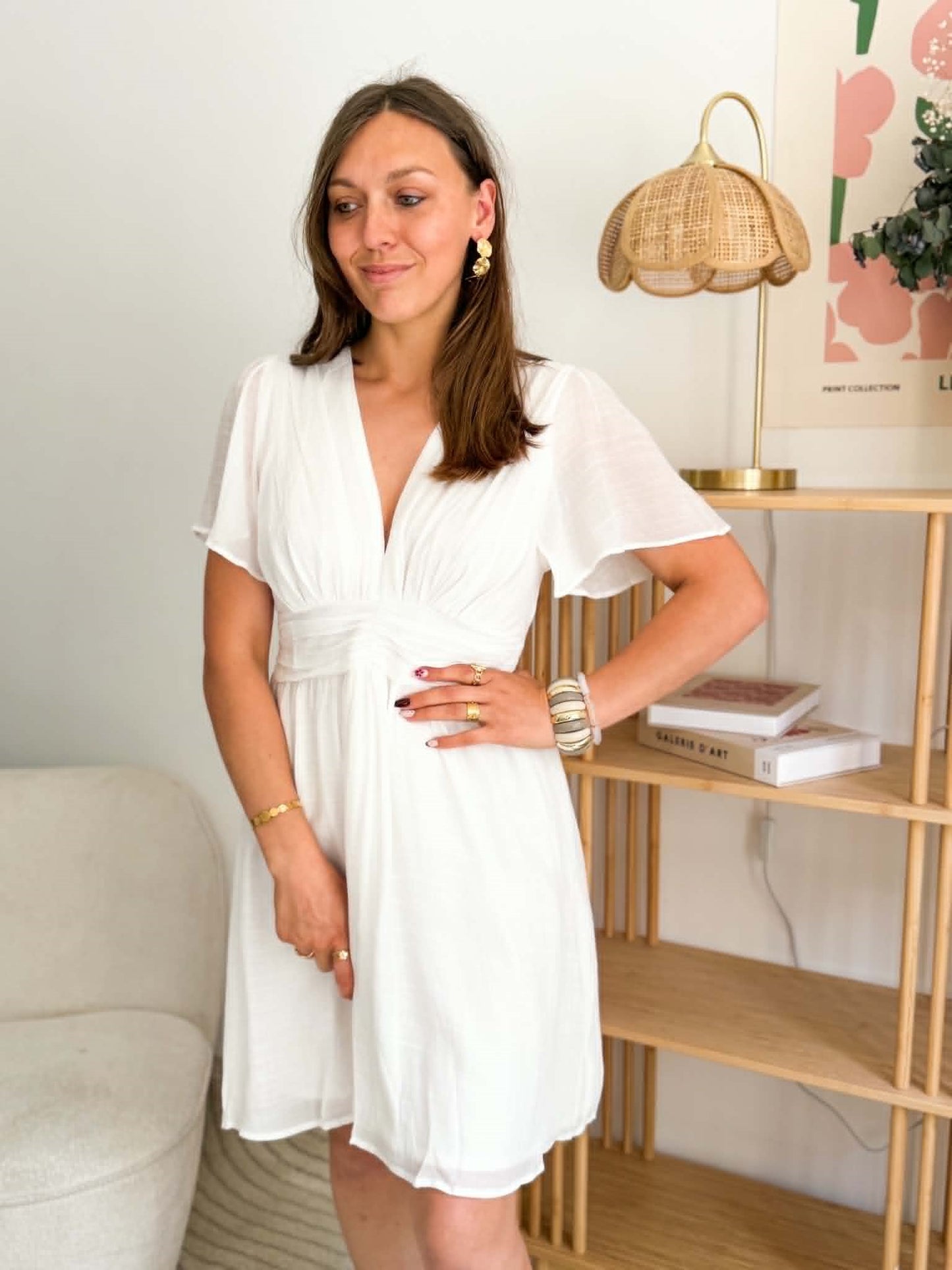 Robe blanche fluide