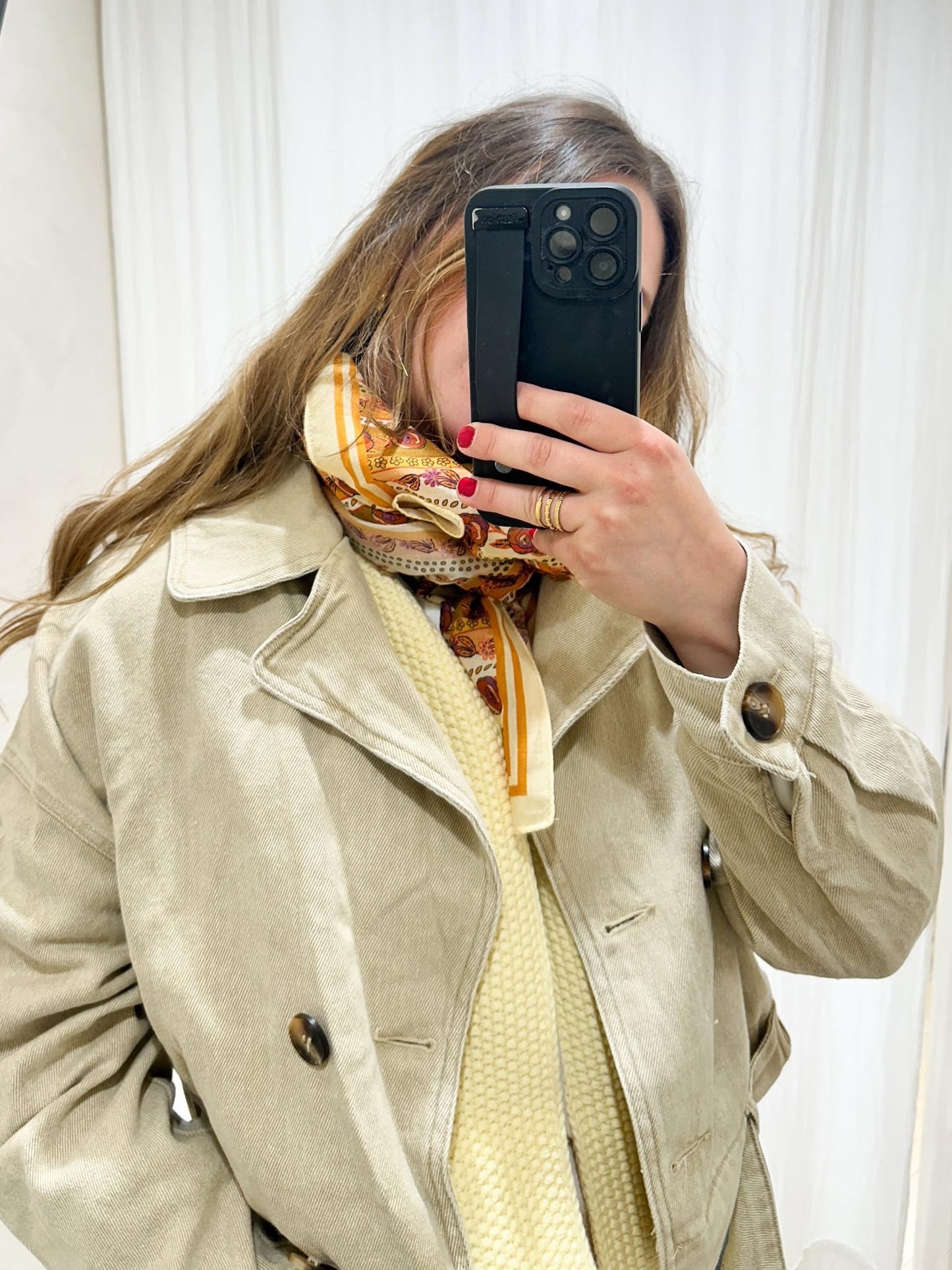 Foulard SCARF fleurs orangées