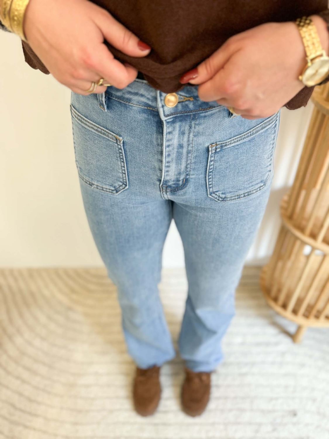 pantalon wideleg - Bleu clair
