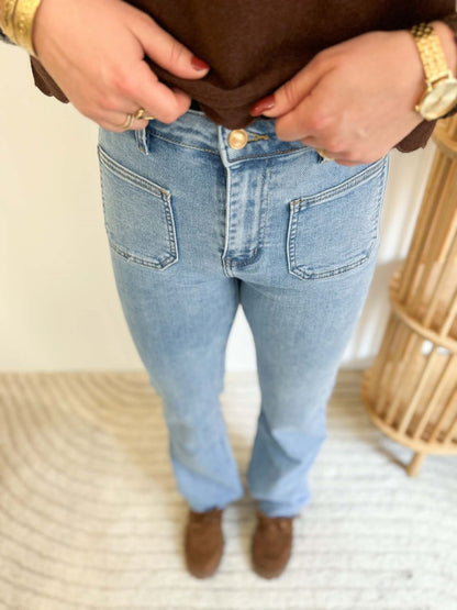 pantalon wideleg - Bleu clair