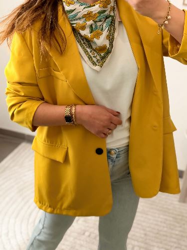 Blazer Justine - Face dos - Vert moutarde