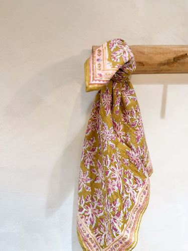 Foulard indien arya olive 60cm