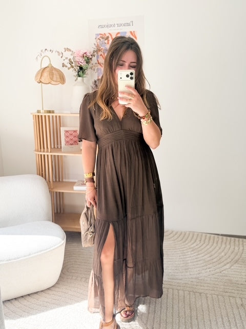 Robe longue Isaure - Chocolat