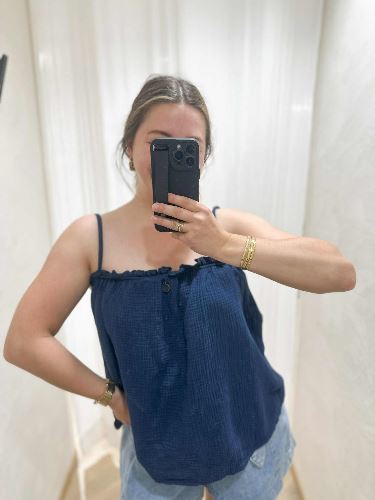 Débardeur froufrou bleu marine