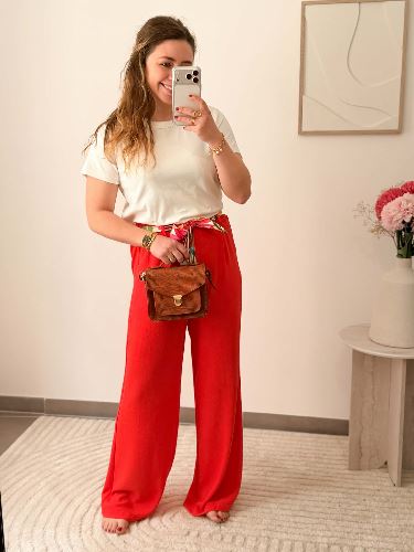 Pantalon fluide - Corail