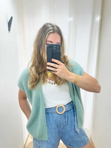 Gilet sans manche vert amande