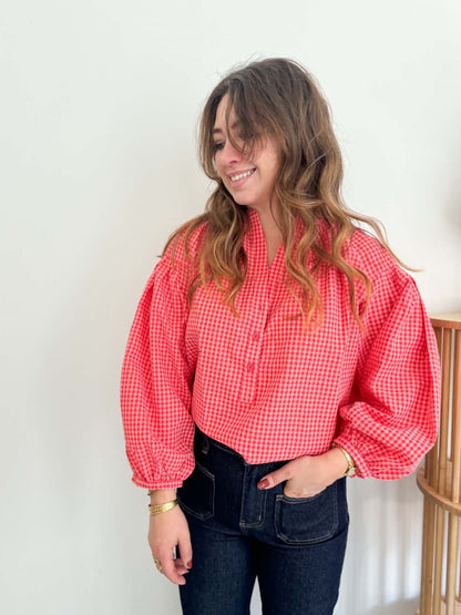 Blouse carreaux - Fushia
