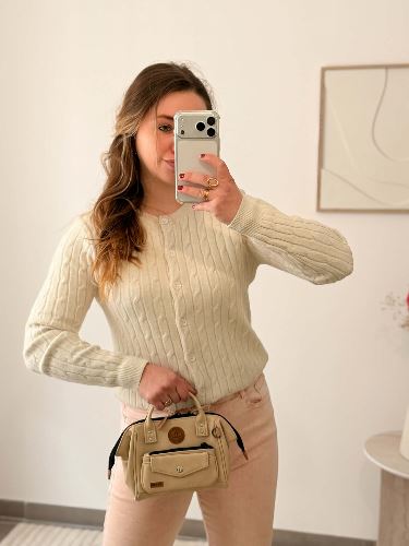 Pull gilet noeud bordeau