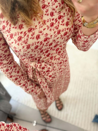 Robe Elena - Fleurs rouges