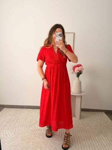 Robe longue rouge