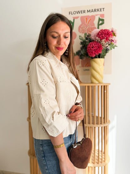Veste beige broderie