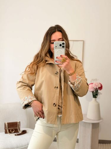 Trench col victorien beige
