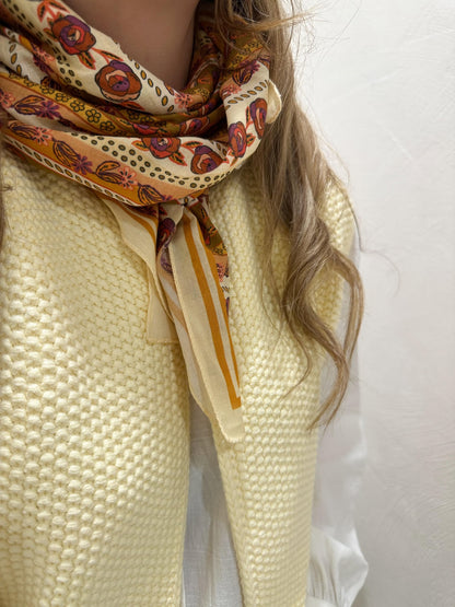Foulard SCARF fleurs orangées