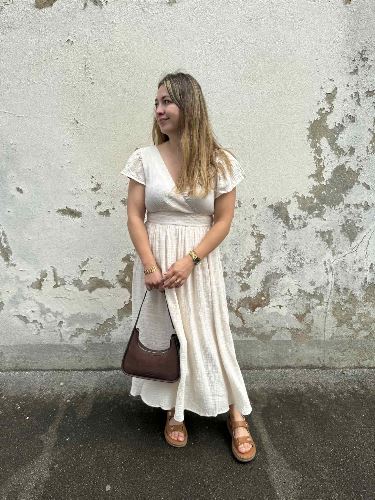 Robe longue creme coton