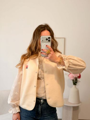 Veste sans manche ecru