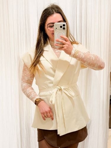 Veste blazer écru