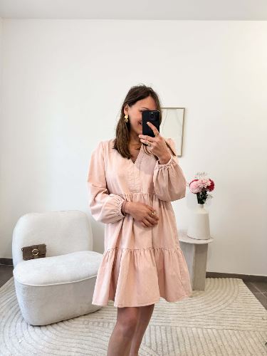 Robe jean rose pâle