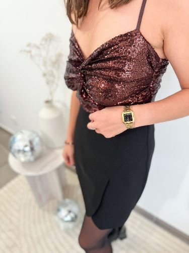 Body sequins marron