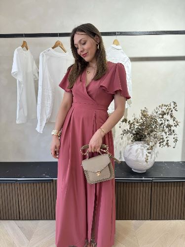 Robe longue vieux rose