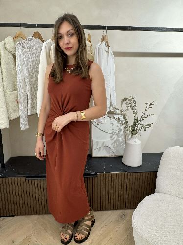 Robe longue terracotta
