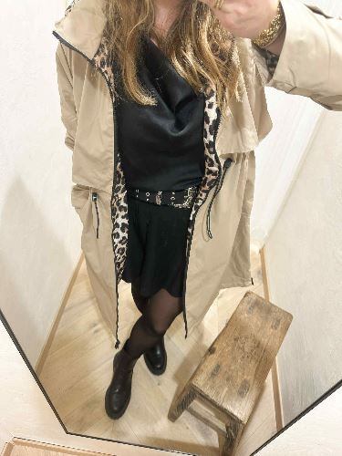 Imperméable beige leopard rembourre