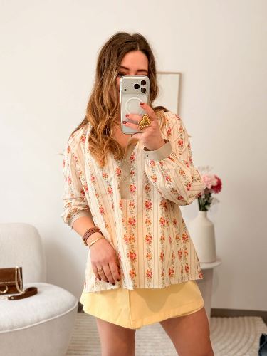 Jupe-short asymétrique - Jaune
