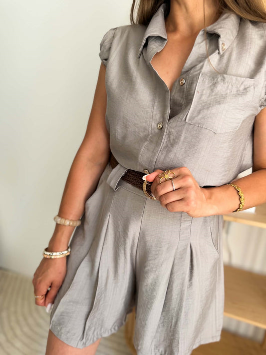 Short fluide taupe