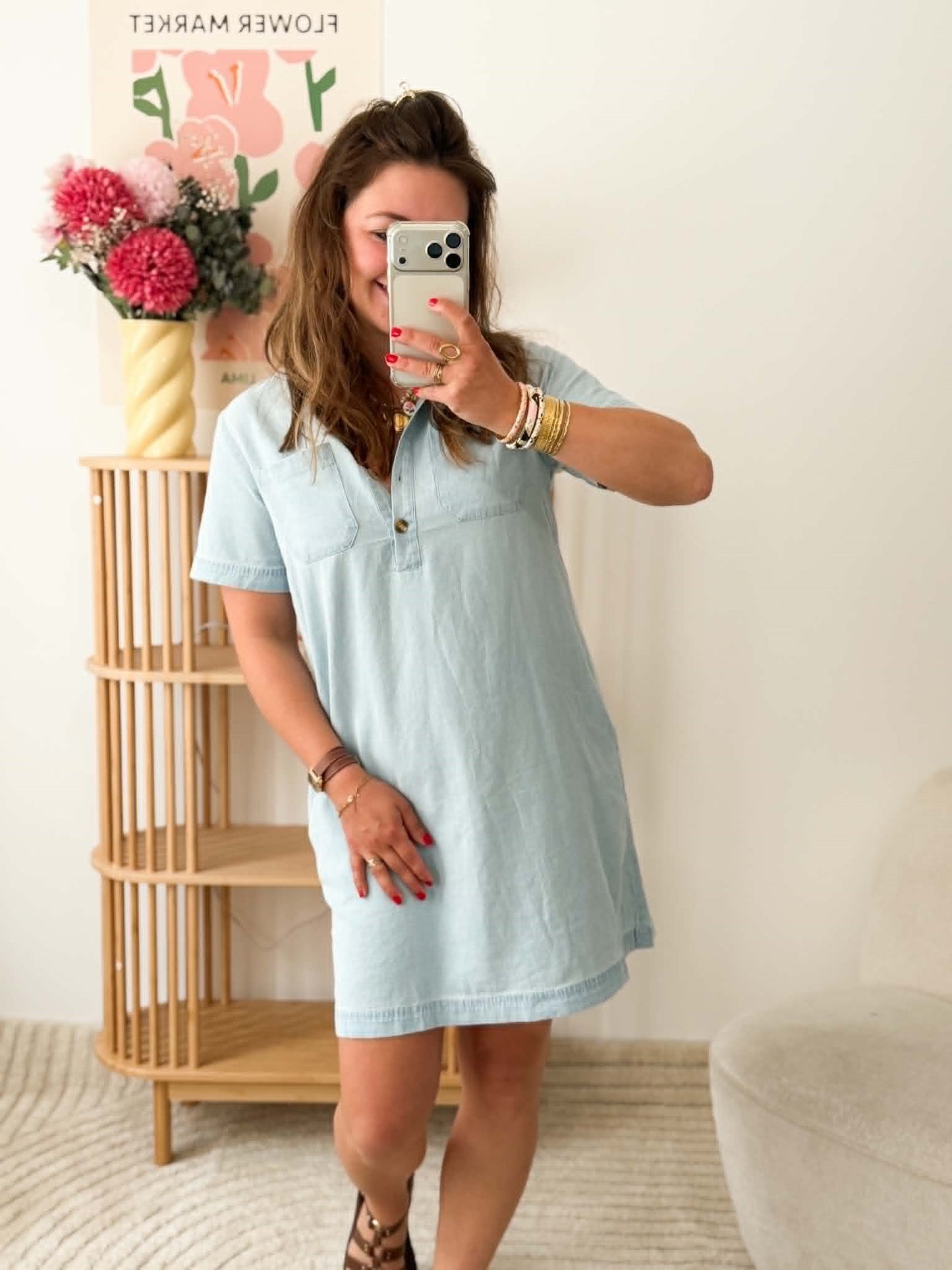 Robe en jean clair