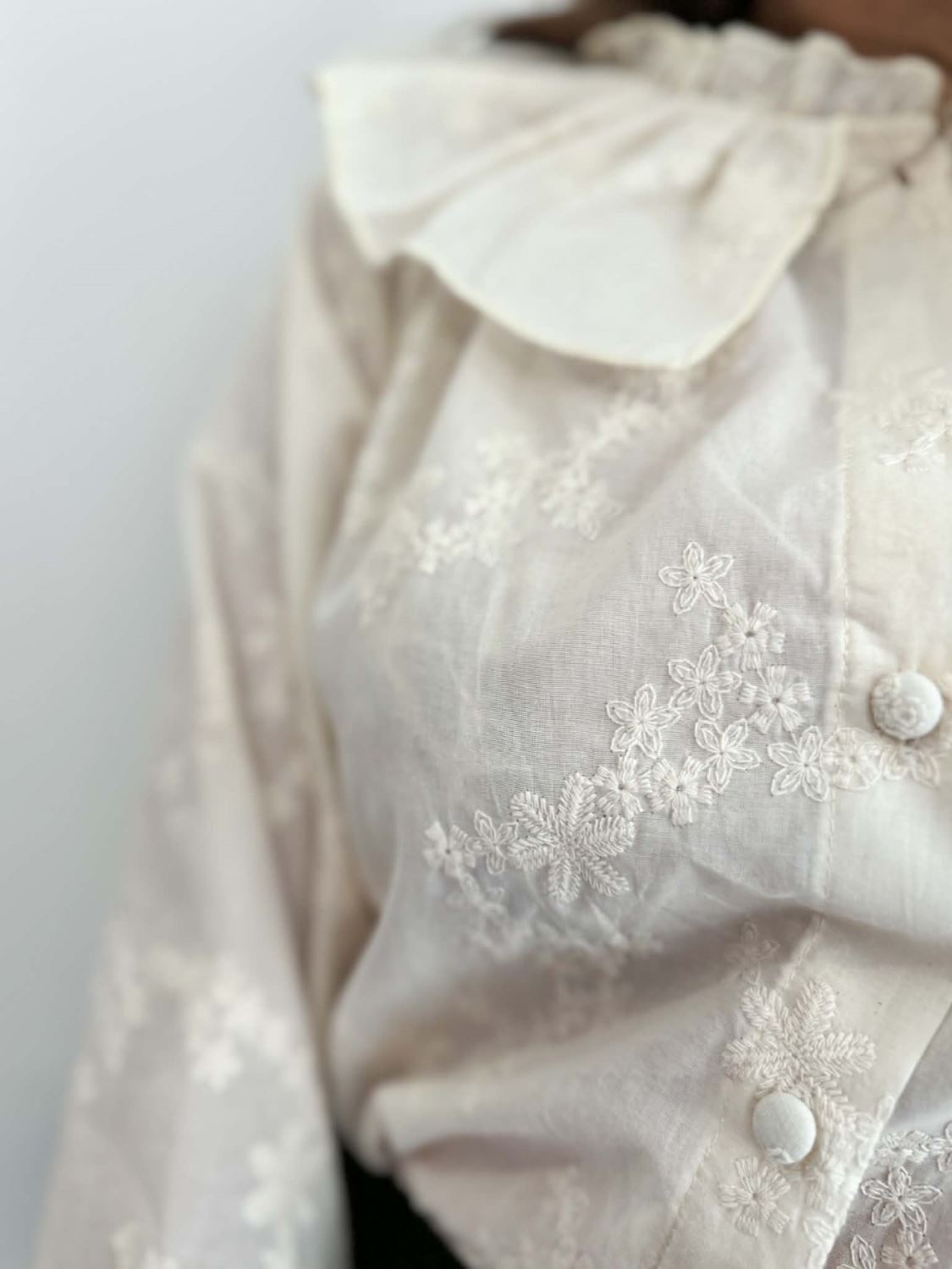 Chemise col claudine - Ecru